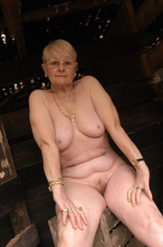 very old granny posing nude.